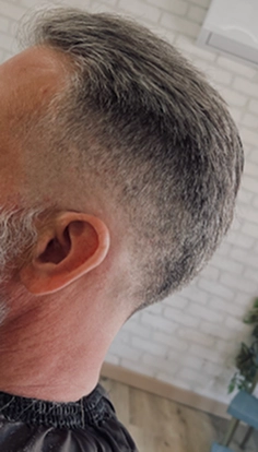 Coupe homme - fade poivre et sel